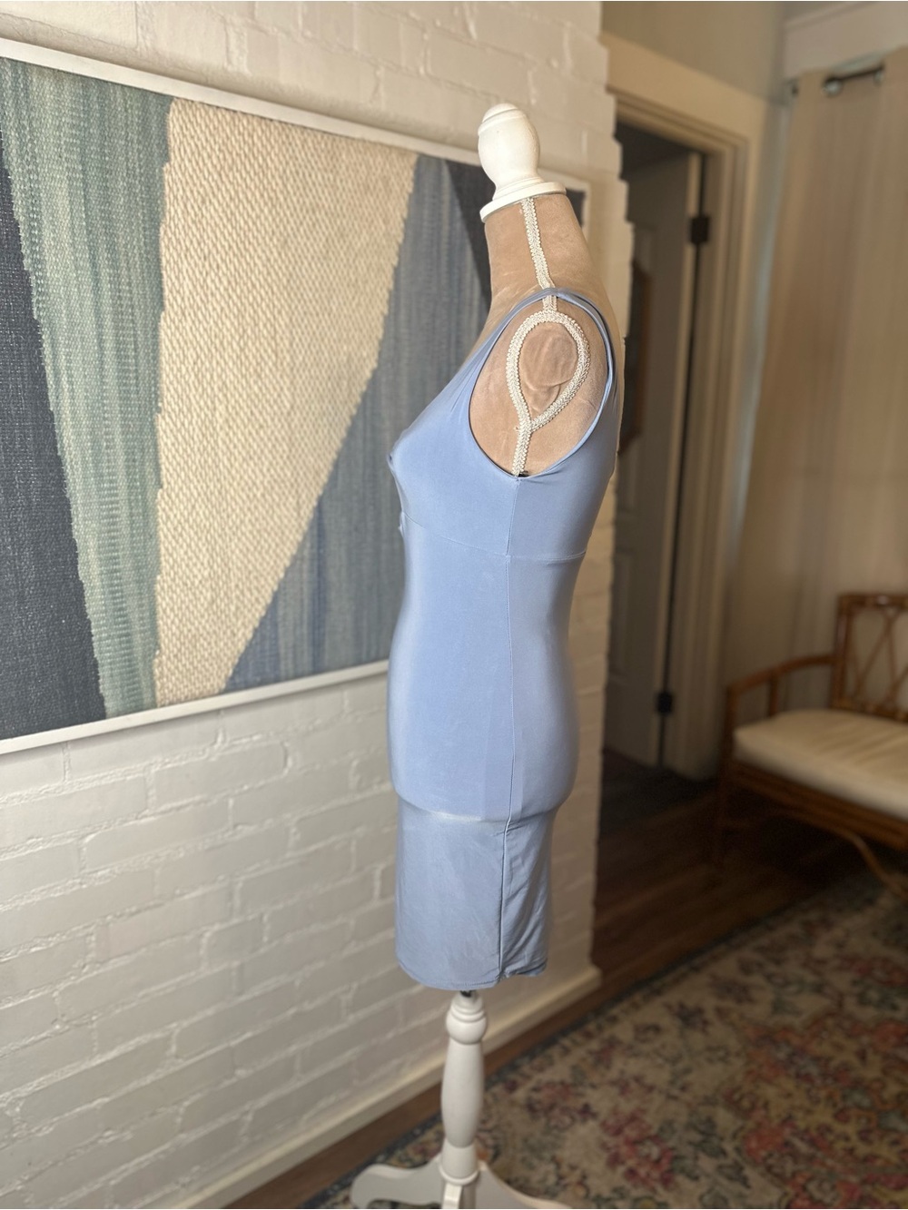 21 Saints Blue Criss Cross Bodycon Tank Dress - Picture 7 of 9